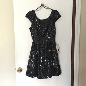 Black Sequin Semi Formal Dress